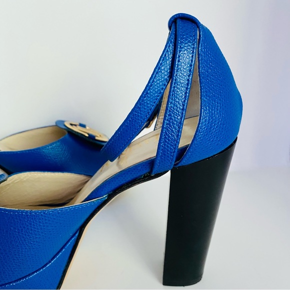 Lavinia leather platform ankle strap peep toe shoes heels sandals 37 6.5 Italy - Picture 6 of 9